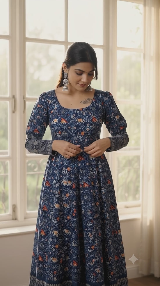Stylish Fancy Trendy Printed Georgette Gown For Women For Party Wedding Festival Functions